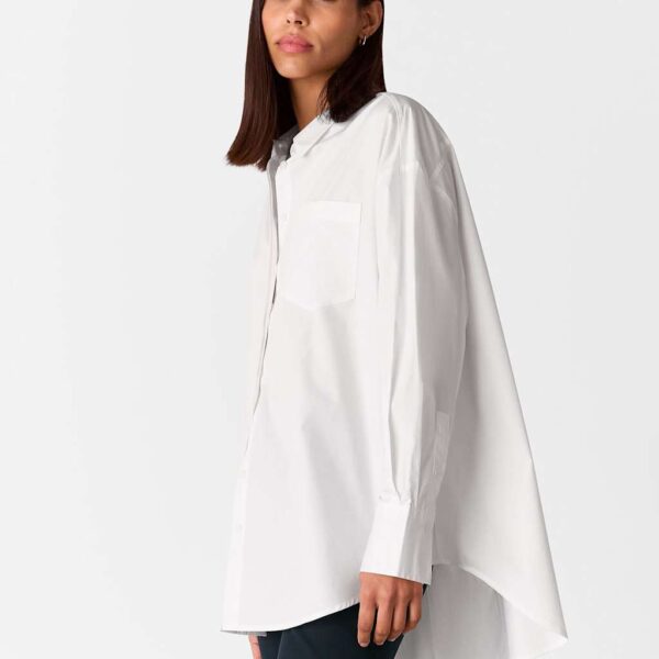 Whistles Women's Pure Cotton Collared Oversized Shirt - 10 - White, White,Black