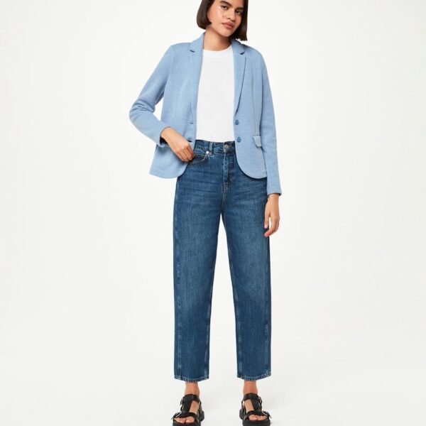 Whistles Women's Jersey Slim Single Breasted Blazer Jacket - 6 - Blue, Blue