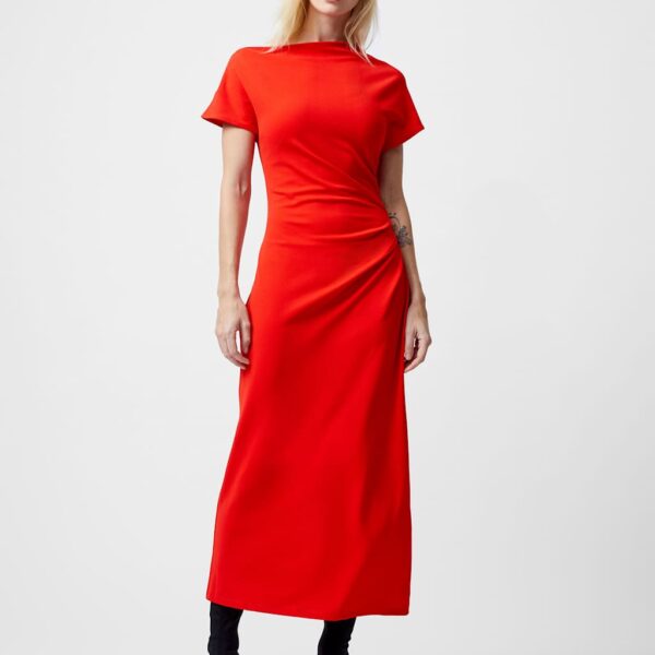 French Connection Women's Slash Neck Midi Column Dress - Red, Red