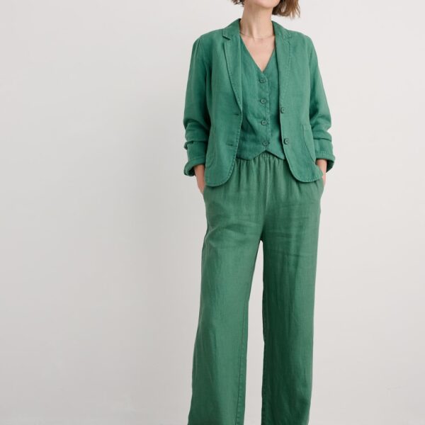 Seasalt Cornwall Women's Pure Linen Single Breasted Blazer - 14REG - Green, Green,Pink,Teal
