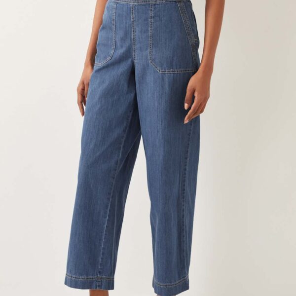 Monsoon Women's High Waisted Wide Leg Jeans - Blue Denim, Blue Denim