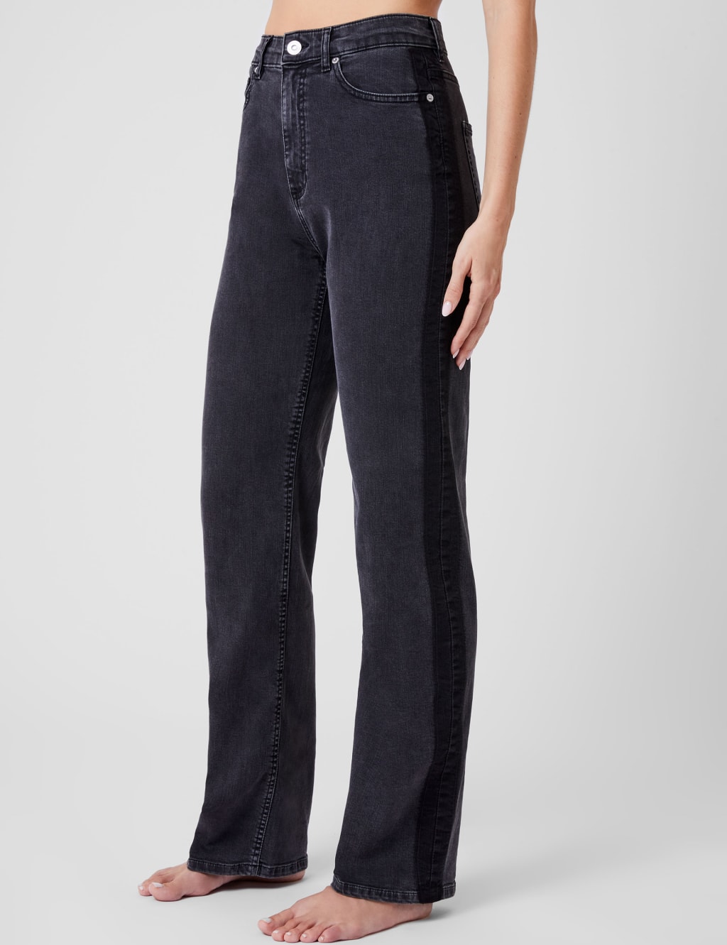 French Connection Women's Straight Leg Jeans - 14 - Black, Black