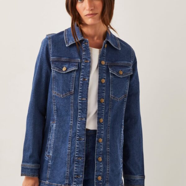 Monsoon Women's Pure Cotton Denim Jacket - Blue Denim, Blue Denim