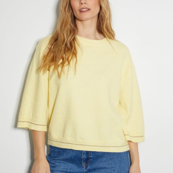 Monsoon Women's Crew Neck Jumper - S - Yellow, Yellow