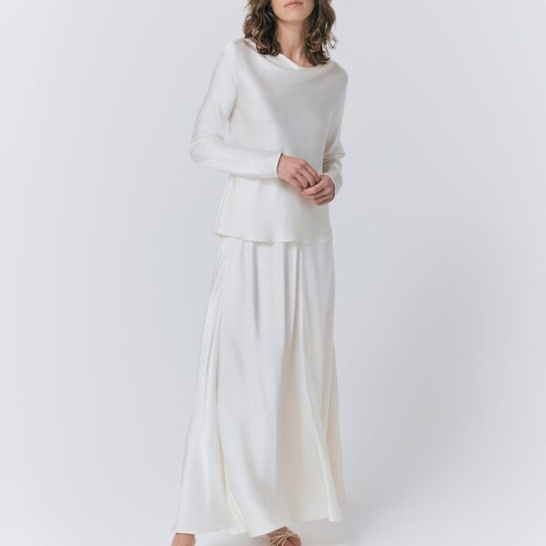 Ghost Women's Satin Maxi Slip Skirt - Ivory, Ivory