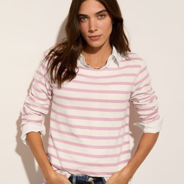 Baukjen Women's Pure Cotton Striped Top - 18 - Light Pink Mix, Light Pink Mix