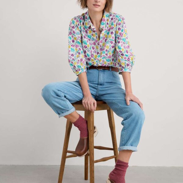 Seasalt Cornwall Women's Pure Cotton Floral Blouse - 18 - Multi, Multi