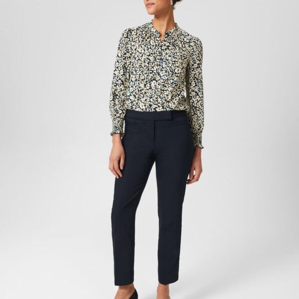 Hobbs Women's Cotton Blend Slim Fit Trousers - 20 - Navy, Navy