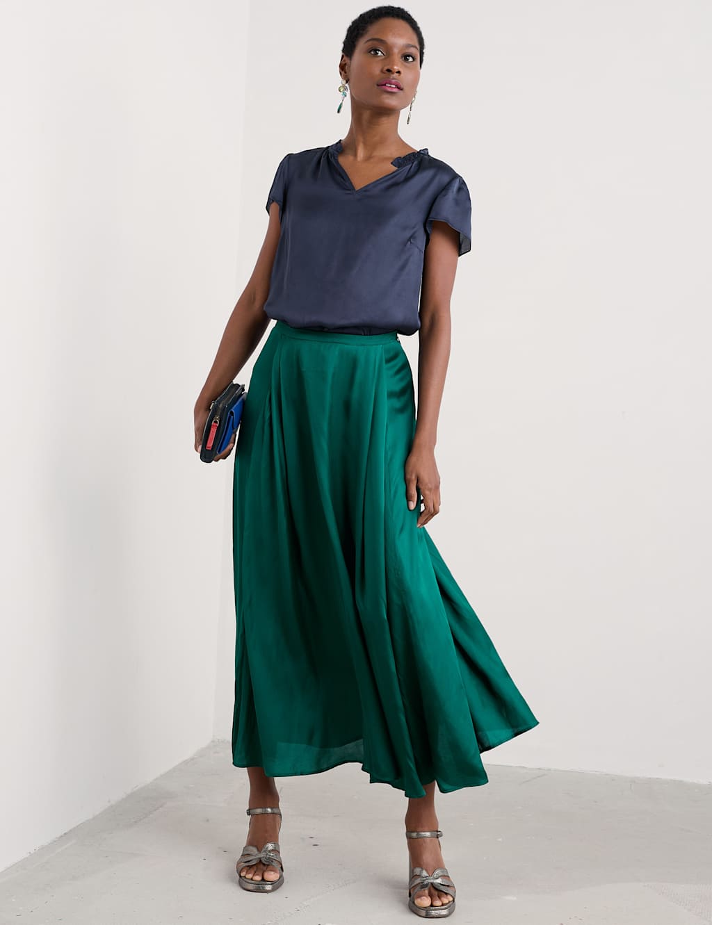 Seasalt Cornwall Women's Midaxi A-line Skirt - 18 - Green, Green