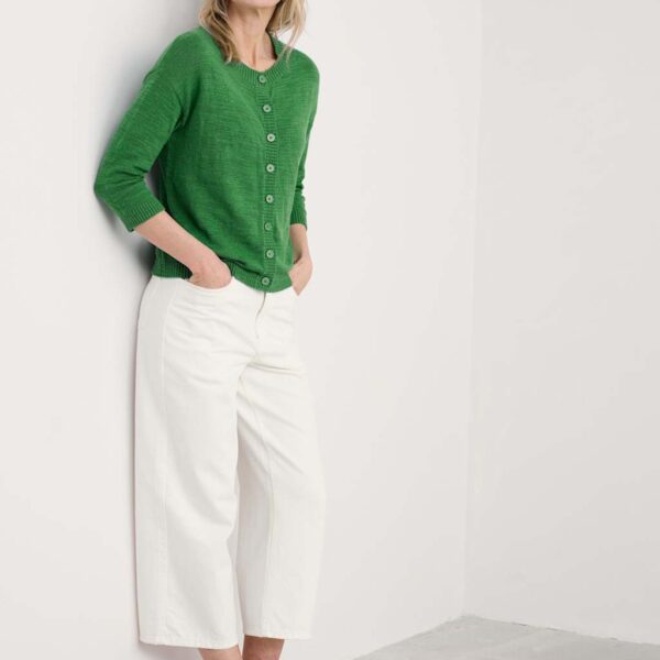 Seasalt Cornwall Women's Cotton Rich Cardigan with Linen - 8 - Green, Pink,Green