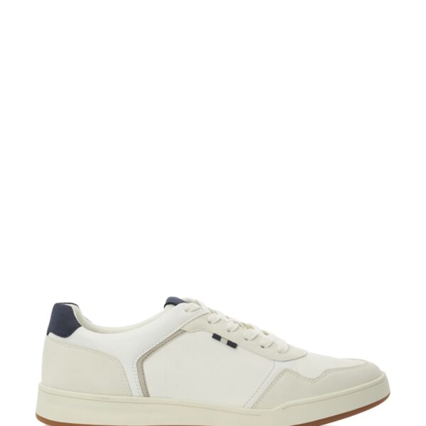 Dune London Men's TINTED - Mixed Material Trainer - 10 - White, White,Navy