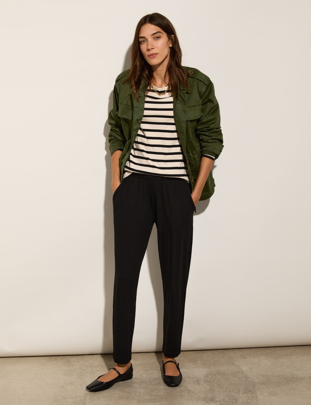 Baukjen Women's Jersey Elasticated Waist Tapered Trousers - 10 - Black, Black