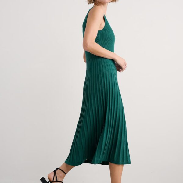 Seasalt Cornwall Women's Knitted Scoop Neck Midi Skater Dress - 14 - Green, Green