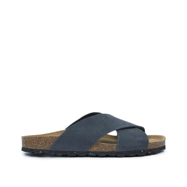 Celtic & Co. Women's Leather Crossover Flat Sliders - 37 - Dark Navy, Dark Navy