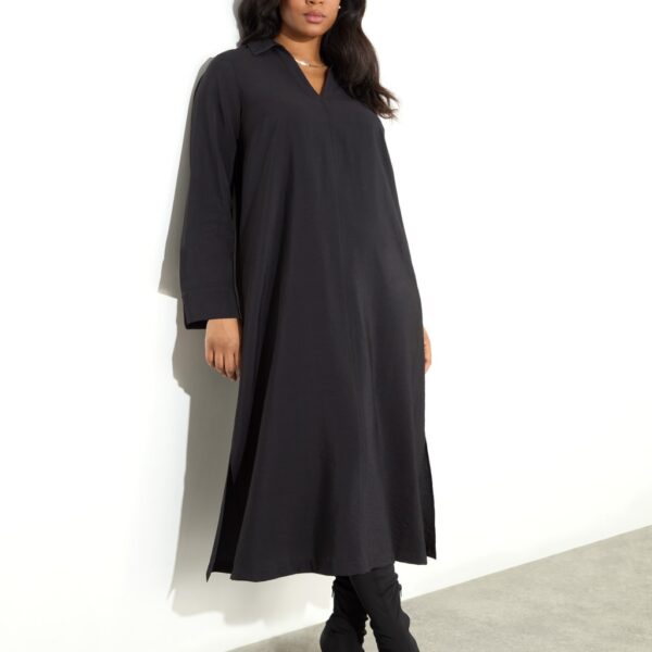 Live Unlimited London Women's Midaxi Shirt Dress - 24 - Black, Black