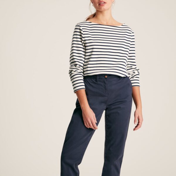 Joules Women's Pure Cotton Slim Fit Ankle Grazer Chinos - 8 - Navy, Navy