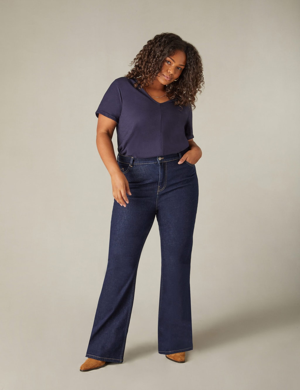 Live Unlimited London Women's Mid Rise Bootcut Jeans - 24PET - Blue, Blue
