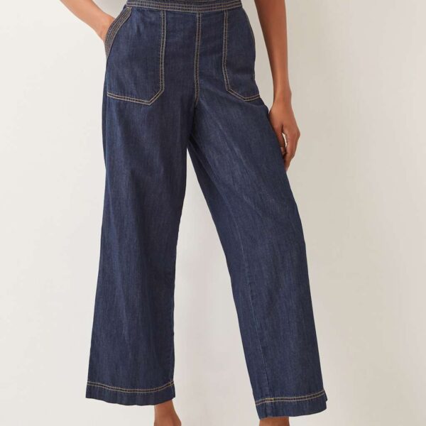 Monsoon Women's Mid Rise Wide Leg Jeans - XL - Indigo, Indigo
