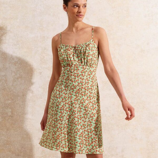 Ro&Zo Women's Ditsy Floral Mini Dress - 12REG - Green Mix, Green Mix