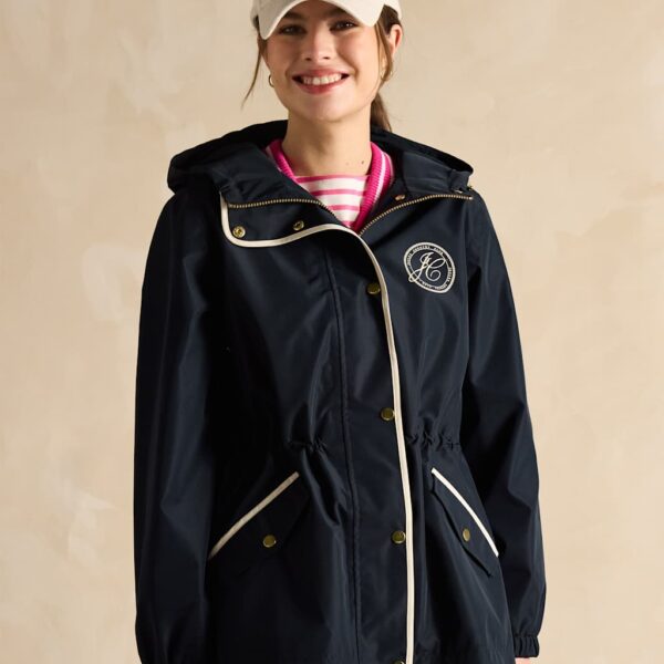 Joules Women's Waterproof Hooded Short Raincoat - 26 - Navy, Navy