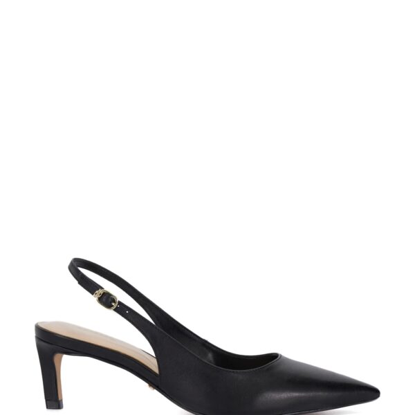 Dune London Women's Celinna Leather Slingback Buckle Court Shoes - 5 - Black, Black