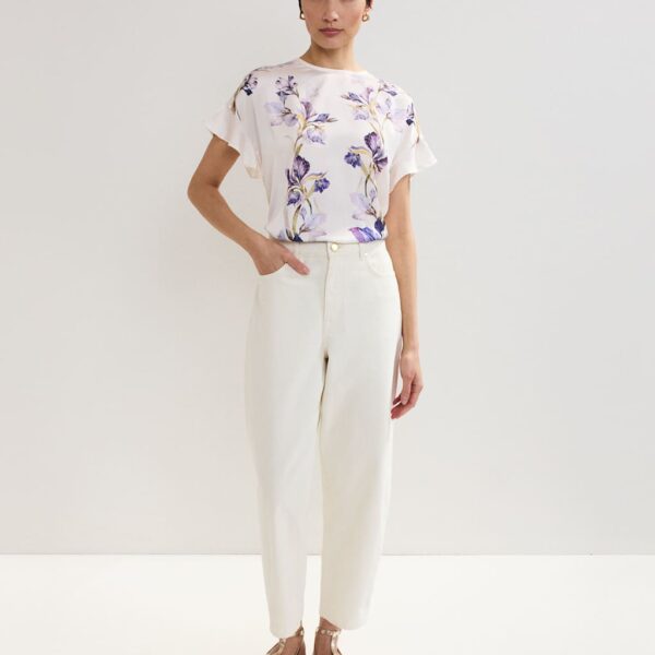 Phase Eight Women's Floral Crew Neck Top - 12REG - Ivory Mix, Ivory Mix