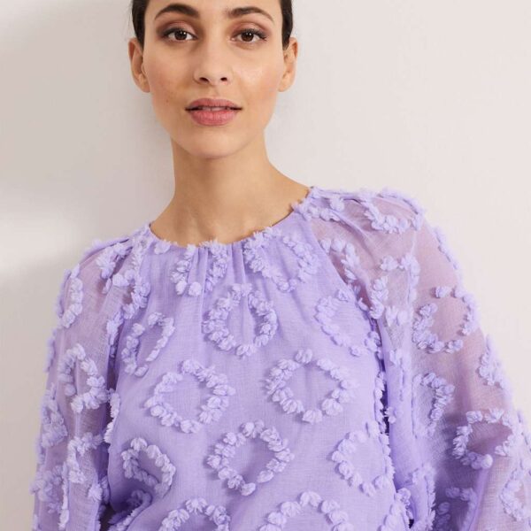 Phase Eight Women's Textured Blouse - 12REG - Purple, Purple