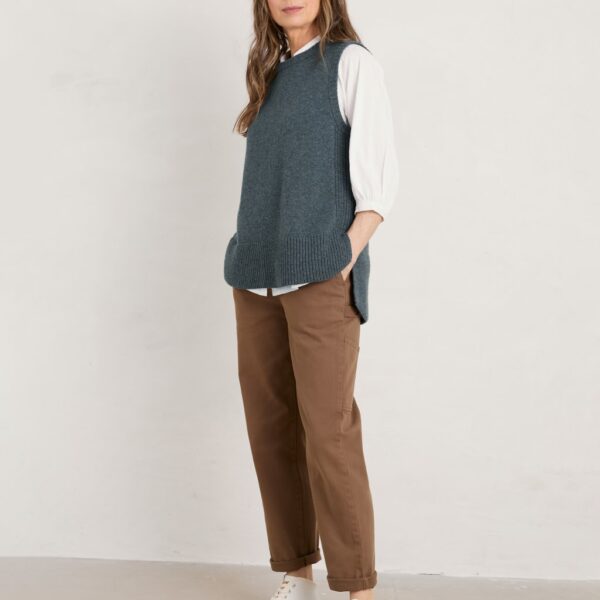 Seasalt Cornwall Women's Merino Wool Rich Crew Neck Knitted Top - 8 - Grey, Grey
