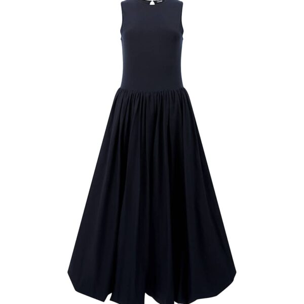 French Connection Women's Pure Cotton Jersey Midi Waisted Dress - L - Black, Black