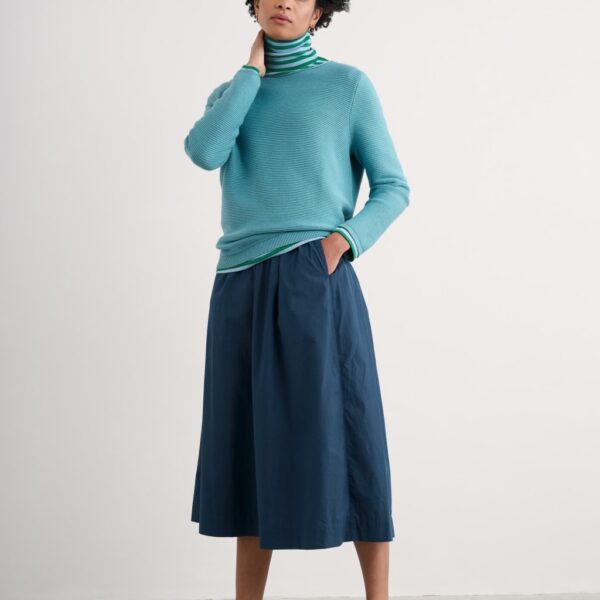 Seasalt Cornwall Women's Pure Cotton Textured Crew Neck Jumper - 10 - Blue, Blue,Navy,Lemon,Light Purple,Light Green,Dark Green,Natural,Pink