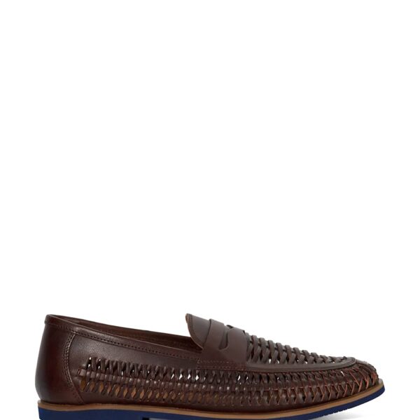 Dune London Men's Leather Slip-On Loafers - 10 - Brown, Brown