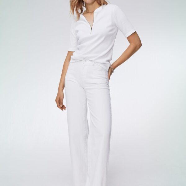 Baukjen Women's Pure Cotton Half Zip Top - 16 - White, White