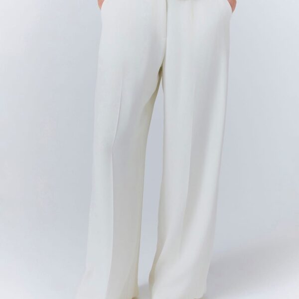 Ghost Women's Crepe Wide Leg Trousers - M - Ivory, Ivory