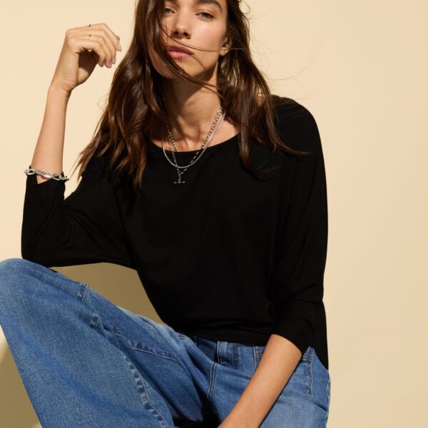 Baukjen Women's Relaxed Batwing Top - 8 - Black, Black