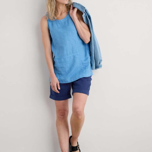 Seasalt Cornwall Women's Pure Linen Vest - 16 - Blue, Blue
