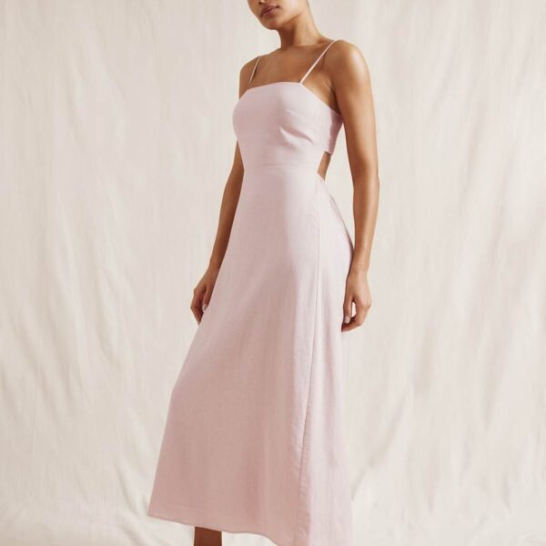 Albaray Women's Linen Blend Midi Slip Dress - 14 - Pink, Pink