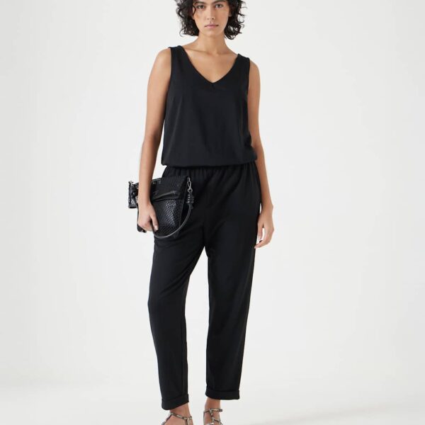 Hush Women's Cotton Blend Jersey Cropped Jumpsuit - XSREG - Black, Black