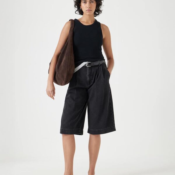 Hush Women's Pure Cotton Denim Bermuda Shorts - 12REG - Black, Black