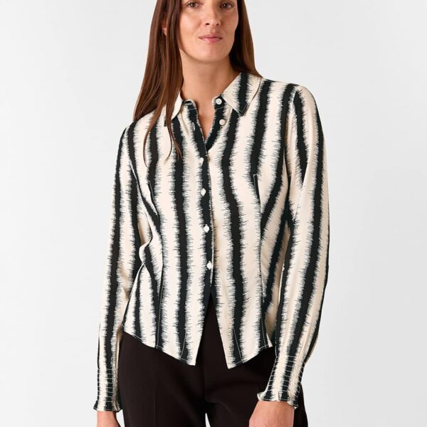 Whistles Women's Striped Shirt - 12REG - Ivory Mix, Ivory Mix