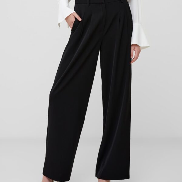 French Connection Women's Wide Leg Trousers - 16 - Black, Black,Cream