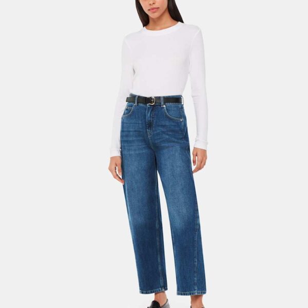 Whistles Women's High Waisted Barrel Ankle Grazer Jeans - 29REG - Denim, Denim,Black