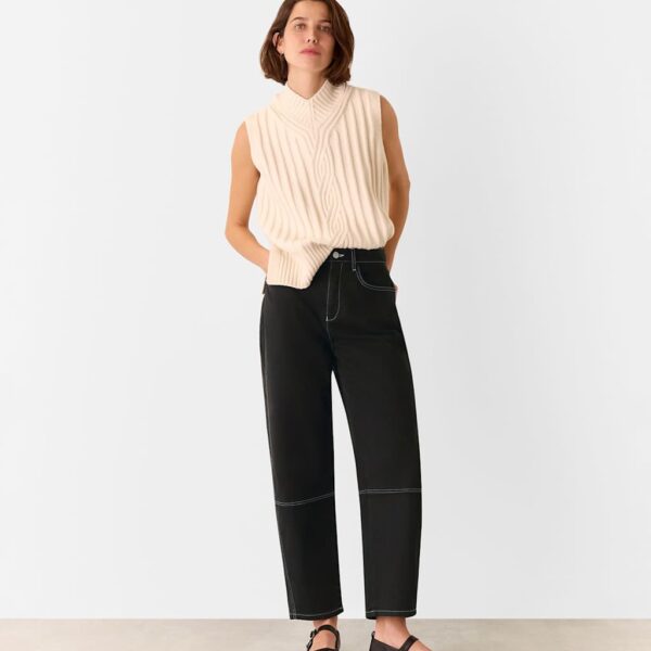 Whistles Women's High Waisted Slim Barrel Ankle Grazer Jeans - 30 - Black Mix, Black Mix