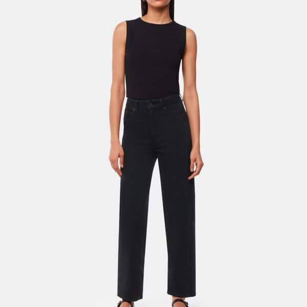 Whistles Women's High Waisted Barrel Ankle Grazer Jeans - 29 - Black, Denim,Black,Dark Blue Denim,Grey