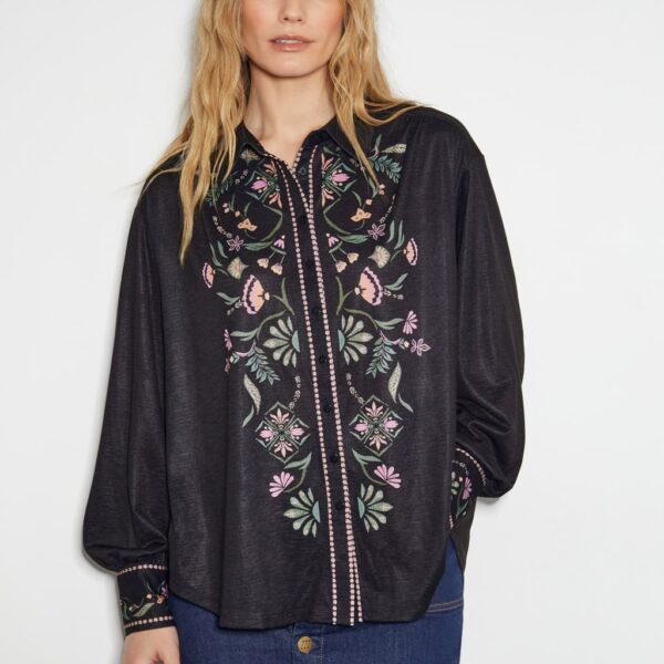 Monsoon Women's Printed Shirt - M - Black Mix, Black Mix