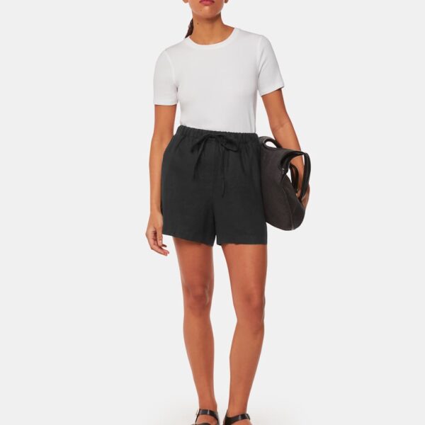 Whistles Women's Pure Linen Shorts - 10 - Black, Black
