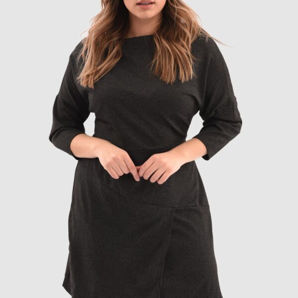 Closet London Curves Black Drop Shoulder Dress
