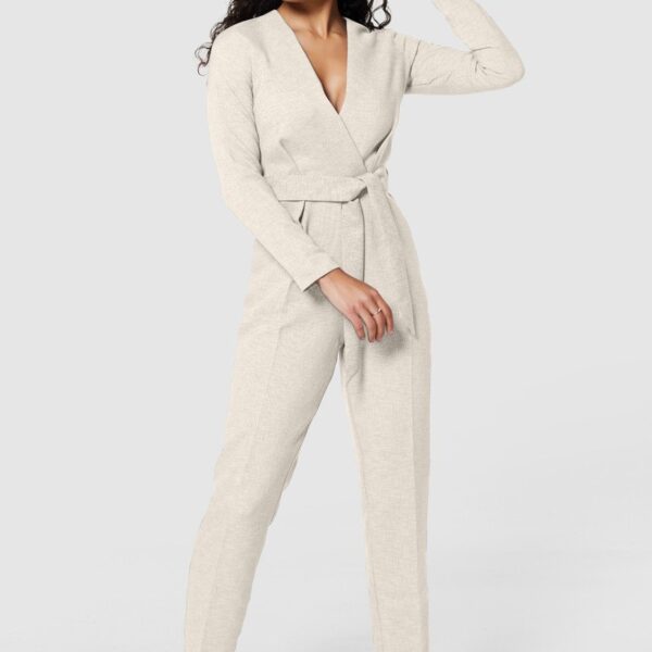 Closet London Petite Ivory White Cross over Jumpsuit