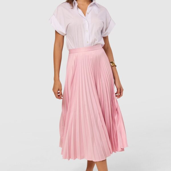 Closet London Pleated Midi Skirt  BLUSH