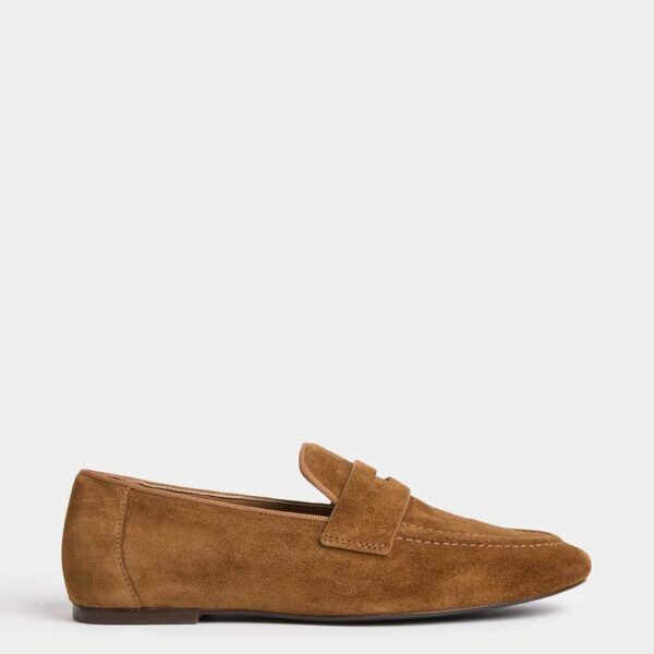 Autograph Women's Suede Slip On Flat Loafers - 5 - Tan, Tan