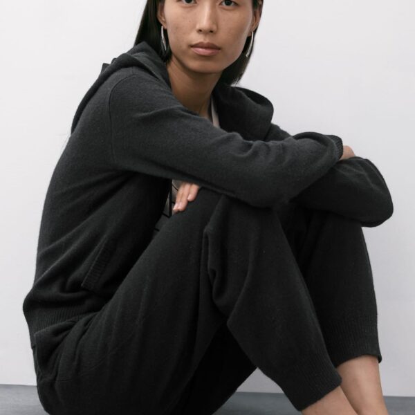 Autograph Women's Pure Cashmere Tapered Ankle Grazer Joggers - Black, Navy,Black,Cappuccino